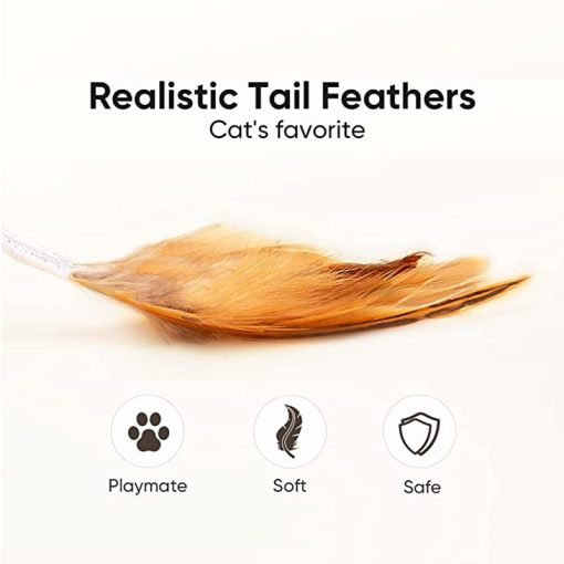 Interactive Cat Toy Automatic Mouse With Feather Tail Kitty With Usb Charging Pet Exercise With Led Lights Smart Electric Robot