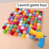 Interactive Launch Training Cat Toys Creative Kittens Mini Pompoms Games Stretch Plush Ball Toys Cat Supplies Pet Accessories