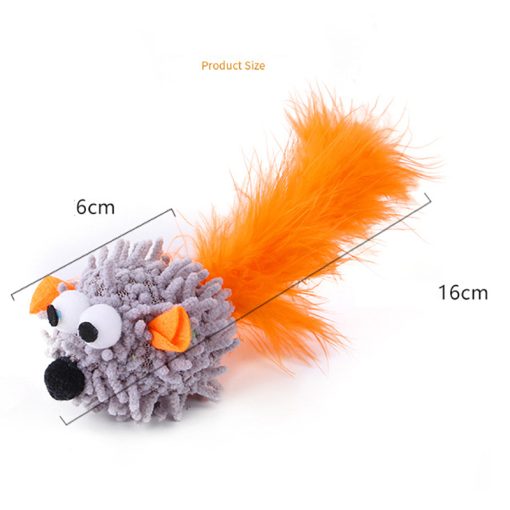 Interactive Toy For Cat Feather Scratch Bite Resistance Simulation Mouse Cat Toys Funny Soft Plush Mouse Kitten Pet Toy Supplies