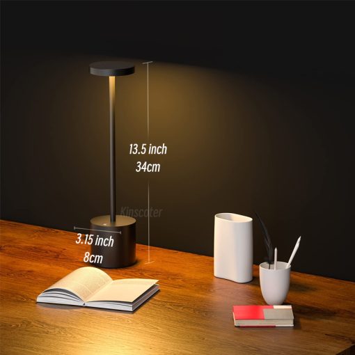 Led Aluminum Alloy Waterproof Rechargeable Desk Lamp Touch Dimming Metal Table Lamps For Bar Living Room Reading Camping Light