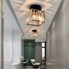 Led Ceiling Lights Crystal Lampshade Balck Gold Plafonnier Living Room Bedroom Modern Round Square Decorative Ceiling Lamp E27