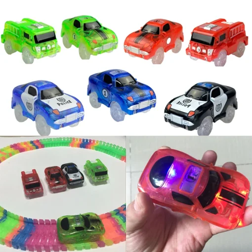 Magical Tracks Luminous Racing Track Car With Colored Lights Diy Plastic Glowing In The Dark Creative Toys For Kids