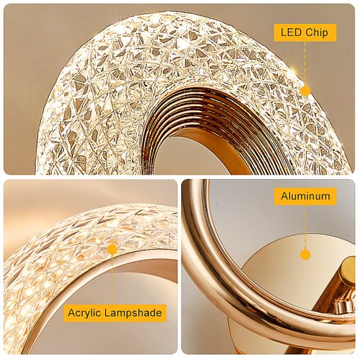 Modern Crystal Wall Lights Indoor Lighting Round/Oval Led Wall Lamp Home Decor For Kitchen Bedroom Living Room Creative Sconce