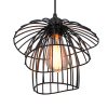 Modern Led Pendant Lights Indoor E27 Iron Retro Loft Pendant Lamps Metal Guard Hanging Restaurant Lamp Living Room Decoration