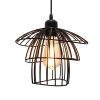 Modern Led Pendant Lights Indoor E27 Iron Retro Loft Pendant Lamps Metal Guard Hanging Restaurant Lamp Living Room Decoration