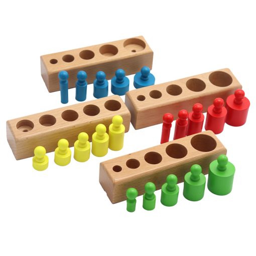 Montessori Cylinder Socket Puzzles Toy Baby Development Practice And Sensespreschool Educational Wooden Toys For Children