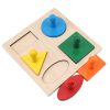 Montessori Puzzle Toys Wooden Geometric Shapes Sorting Math Colorful Preschool Learning Educational Game Baby Toddler Toys