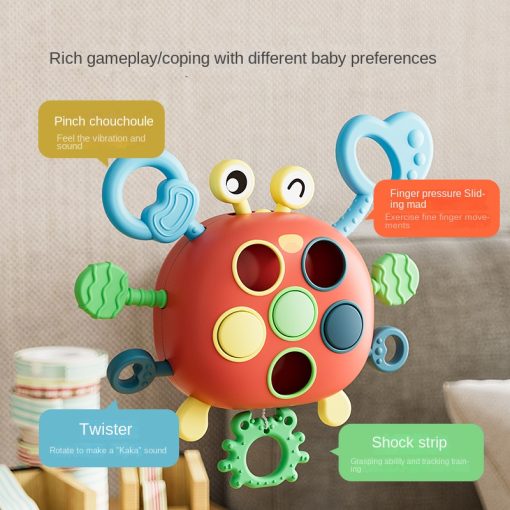 Montessori Silicone Pull Toys For Babies Boys 0 12 Months Toddlers Teething Teether Kids Pull Interactive Toy Rattles Baby Gifts