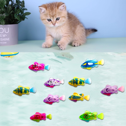 Pet Cat Toy Led Interactive Swimming Robot Fish Toy For Cat Glowing Electric Fish Toy To Stimulate Pet'S Hunter Instincts