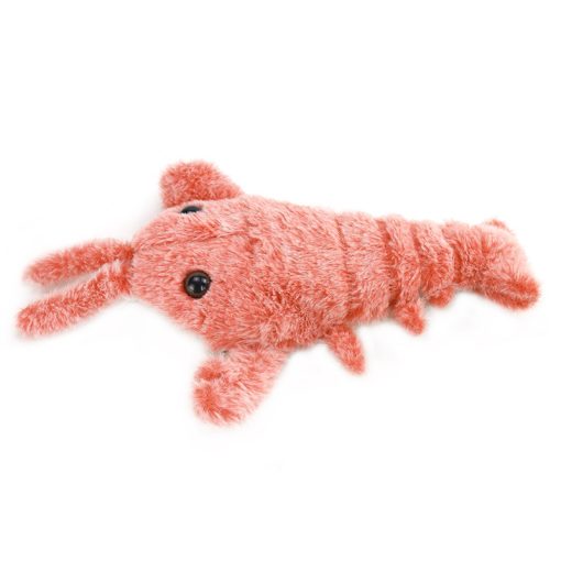 Pet Toy Electric Simulation Lobster Jumping Cat Toy Shrimp Moving Toy Usb Charging Funny Plush Toys For Dog Cat Kid Washable Toy