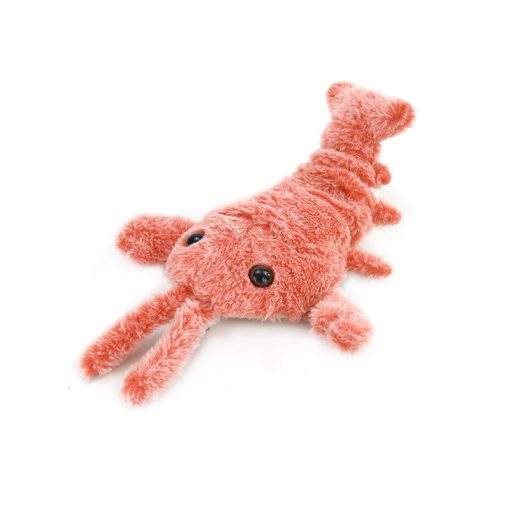 Pet Toy Electric Simulation Lobster Jumping Cat Toy Shrimp Moving Toy Usb Charging Funny Plush Toys For Dog Cat Kid Washable Toy