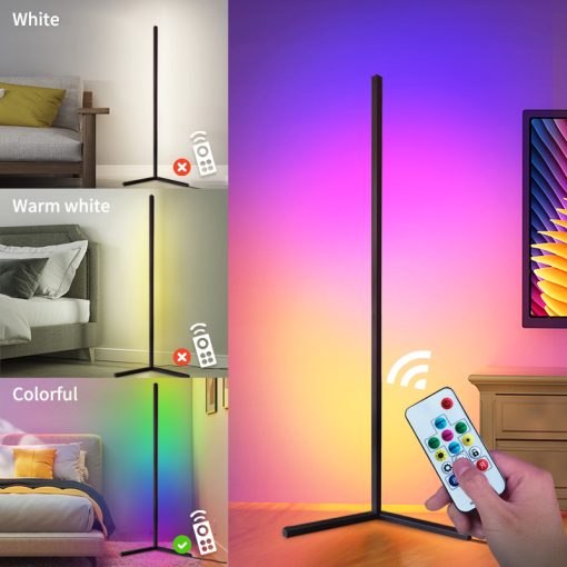 Rgb Floor Lamp Corner Standing Lamps Bedroom Led Bedside Decoration Living Room Art Decor Remote Indoor Party Stand Lighting