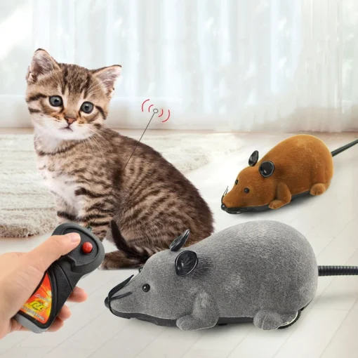 Wireless Remote Control Mouse Toy Electronic Motion/Moving Squeaky Emulation Mouse For Cat Dog Scary Trick Toys Pet Supplies