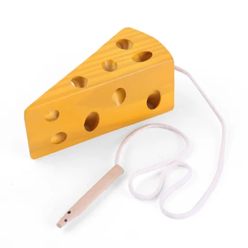 Wooden Education Baby Kindergarten Mouse Thread Cheese Plaything Early Learning Education Toys Montessori Teaching Aids Math Toy