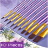 10 Pcs Set Nylon Hair Children'S Artists Painting Brush Art Special Multifunction Hook Line Short Pointed Pen Available 4 Colors