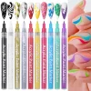 1Pc Nail Art Graffiti Pen Abstract Lines Flower Sketch Waterproof Drawing Pen 3D Nail Art Accessories Nail Art Painting Tool