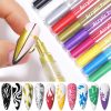 1Pc Nail Art Graffiti Pen Abstract Lines Flower Sketch Waterproof Drawing Pen 3D Nail Art Accessories Nail Art Painting Tool