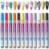 1Pc Nail Art Graffiti Pen Abstract Lines Flower Sketch Waterproof Drawing Pen 3D Nail Art Accessories Nail Art Painting Tool