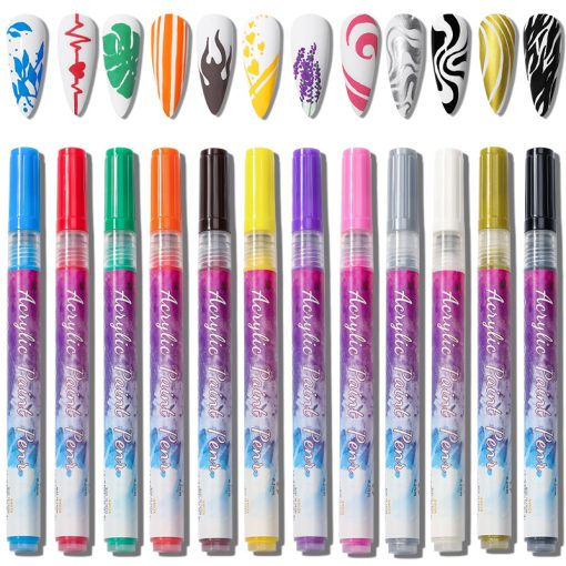 1Pc Nail Art Graffiti Pen Abstract Lines Flower Sketch Waterproof Drawing Pen 3D Nail Art Accessories Nail Art Painting Tool