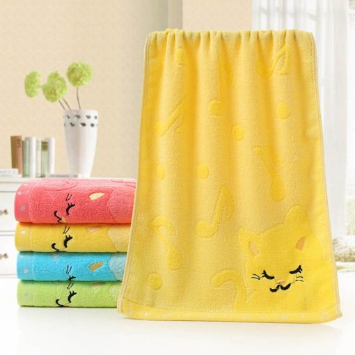 1Pc Soft Children Baby Towel Washcloth Bathing Feeding Cartoon Cat Cotton Towel For Newborn Infant Handkerchief Shower Cloth