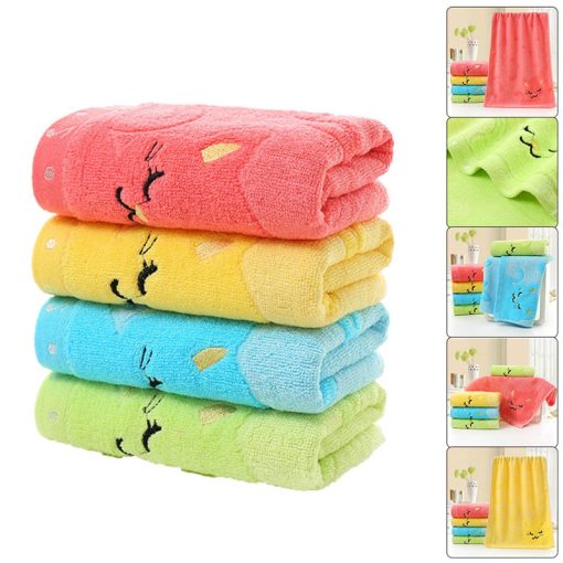 1Pc Soft Children Baby Towel Washcloth Bathing Feeding Cartoon Cat Cotton Towel For Newborn Infant Handkerchief Shower Cloth