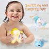 2023 Bath Toys Magnetic Fishing Games Wind-Up Swimming Whales Water Table Pool Bath Tub Toy For Toddlers Baby Kids Age 2 3 4 5 6