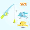 2023 Bath Toys Magnetic Fishing Games Wind-Up Swimming Whales Water Table Pool Bath Tub Toy For Toddlers Baby Kids Age 2 3 4 5 6