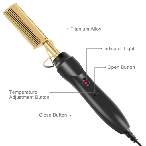 3 In 1 Electric Heating Comb Hair Straightener Curler Wet Dry Hair Iron Straightening Brush Hair Styling Tool