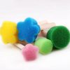 5Pcs Creative Sponge Brush Children Art Diy Painting Tools Baby Funny Colorful Flower Pattern Drawing Toys For Kids Gift