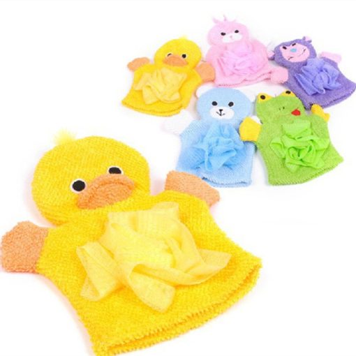 Baby Bath Gloves For Kids Toddlers Cartoon Animal Shape Shower Towel Washcloth Bathing Ball Children Wash Clean Shower Massage