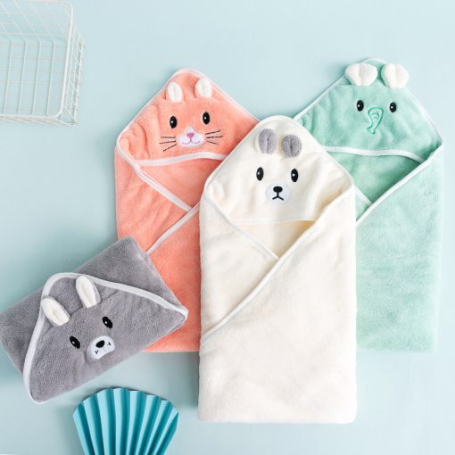 Baby Bath Towel Baby Towel Newborn With Hood Cartoon Coral Fleece Infant Towels Blanket Newborn Baby Bathrobe Infant Babys Stuff