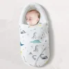 Baby Swaddling Blanket Cotton Infant Nursery Wrap For Newborns Dinosaur Print Head Neck Protector Blanket Warm Baby Sleeping Bag