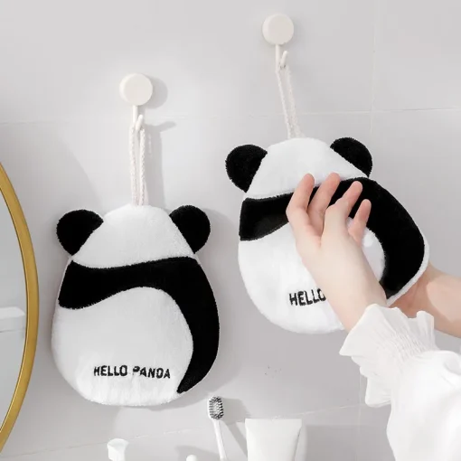 Designed Chic Bathing Towel Cute Cartoon Absorbent Hand Towel Non-Shedding Hanging Panda Wipe Towel Soft Kids Hand Towels 핸드타올