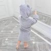 Euerdodo Children'S Bathrobe For Boys Girls Warm Long Sleeve Hooded Baby Bathrobe Velvet Kids Robe Sleep Homewear