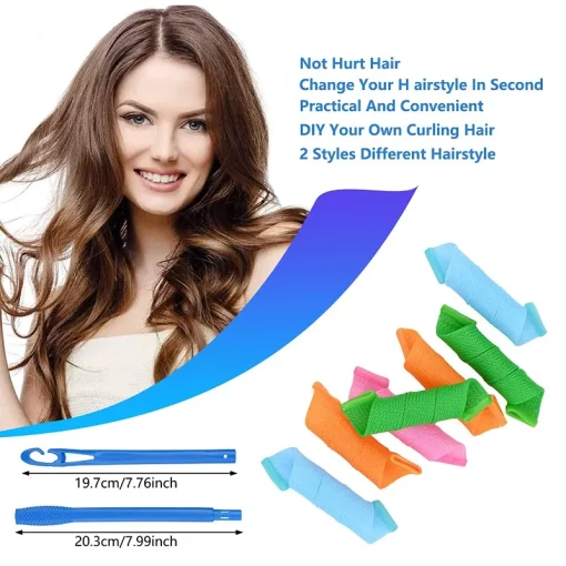 Heatless Hair Curlers Magic Wave Formers Spiral Hair Rollers Wavy Curlers Women Hairstyle Roller Hair Styling Tools