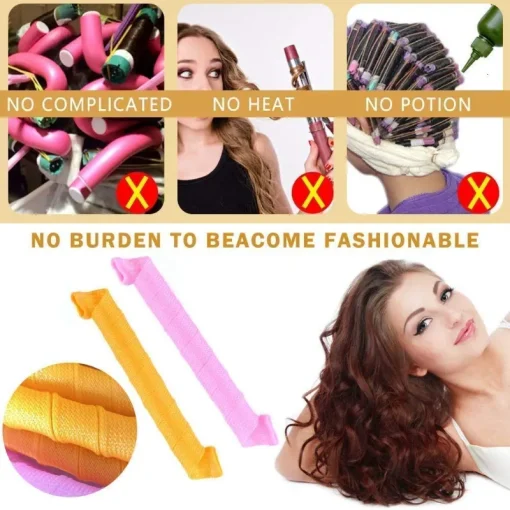 Heatless Hair Curlers Magic Wave Formers Spiral Hair Rollers Wavy Curlers Women Hairstyle Roller Hair Styling Tools