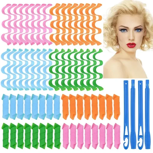 Heatless Hair Curlers Magic Wave Formers Spiral Hair Rollers Wavy Curlers Women Hairstyle Roller Hair Styling Tools