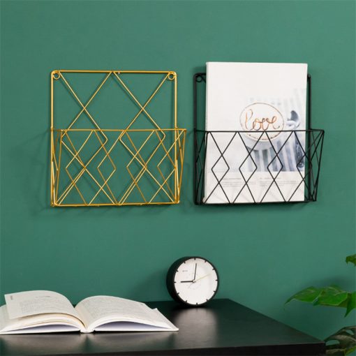 1Pc Modern Wall Mounted Magazines Newspaper Storage Rack Home Bedroom Hanging Book Display Shelf