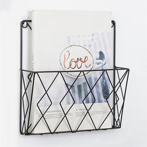 1Pc Modern Wall Mounted Magazines Newspaper Storage Rack Home Bedroom Hanging Book Display Shelf