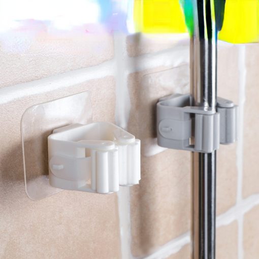 2/4Pcs Home Storage Rack Bathroom Suction Hanging Pipe Traceless Hooks Wall Mounted Mop Organizer Holder Waterproof Broom Hanger