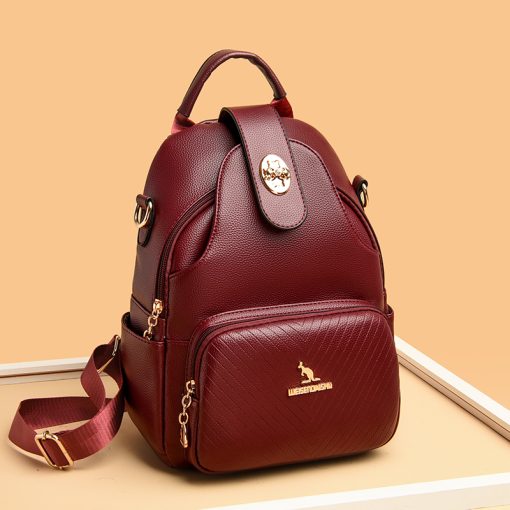 2023 Women Large Capacity Backpack Purses High Quality Leather School Bags Ladies Travel Bagpack Girls Bookbag Shoulder Bags