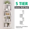 5-Layer Space-Saving Corner Bookshelf Storage Rack Wall Mount Shelf Bookcase Organizer Kitchen Cabinet Storage Wall Shelf Decor