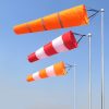 60/80/100Cm Windsock Outdoor Wind Direction Measurement Reflective Belt Rip-Stop Weather Vane Airport Garden Farm Outdoor Decor