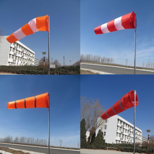 60/80/100Cm Windsock Outdoor Wind Direction Measurement Reflective Belt Rip-Stop Weather Vane Airport Garden Farm Outdoor Decor