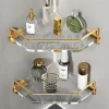 Acrylic Toilet Rack Punch Bathroom Light Luxury Golden Silver Tripod Shower Room Toilet Storage Rack Accessories Shelf