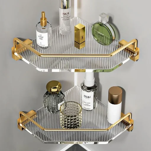 Acrylic Toilet Rack Punch Bathroom Light Luxury Golden Silver Tripod Shower Room Toilet Storage Rack Accessories Shelf