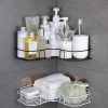 Bathroom Corner Storage Shelves Wall Mounted Rack Shampoo Holder Iron Shower Drain Basket Punch- Organizer Bath Accessories