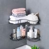 Bathroom Corner Storage Shelves Wall Mounted Rack Shampoo Holder Iron Shower Drain Basket Punch- Organizer Bath Accessories