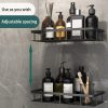 Bathroom Shelf No Drill Wall Shelf Shower Storage Rack Makeup Storage Organizer Aluminum Alloy Shampoo Rack Bathroom Accessories