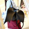 Black Backpack Lace Wing Shoulder Bag Leather Rucksack